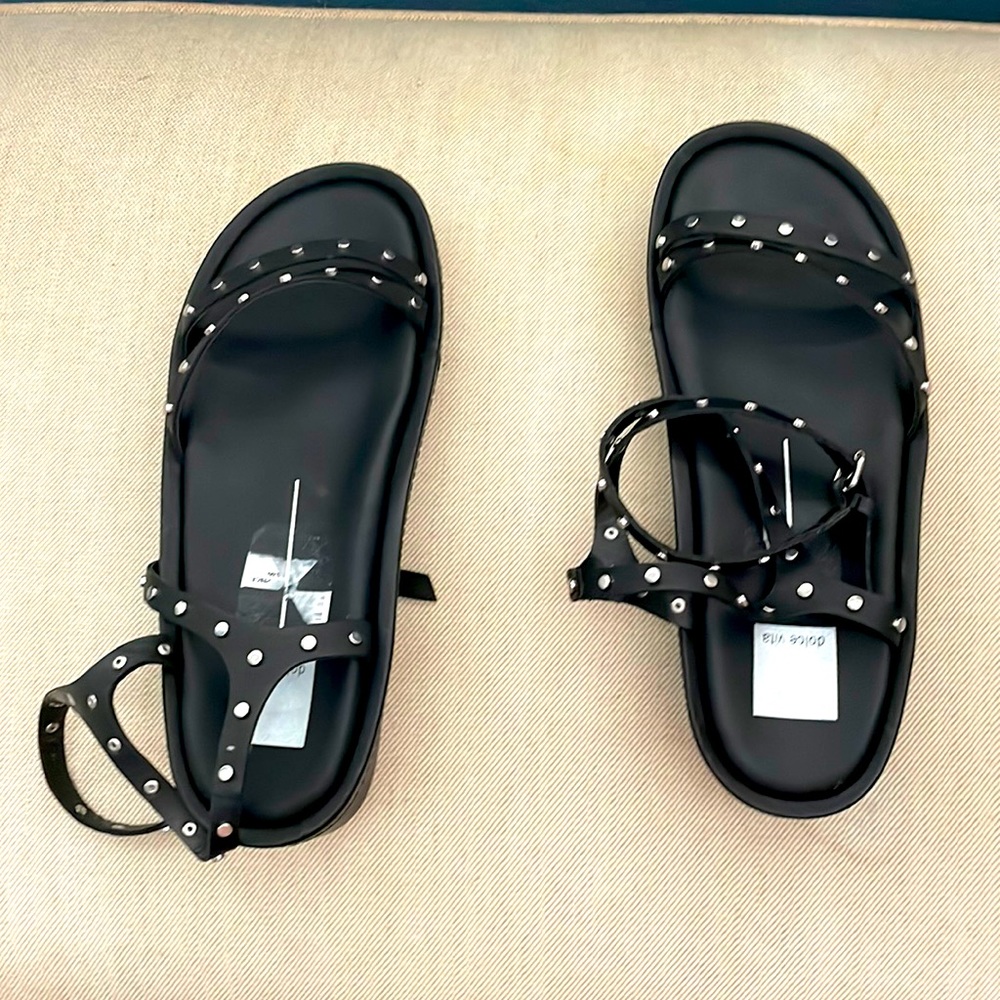 Dolce Vita black platform ankle wrap sandals